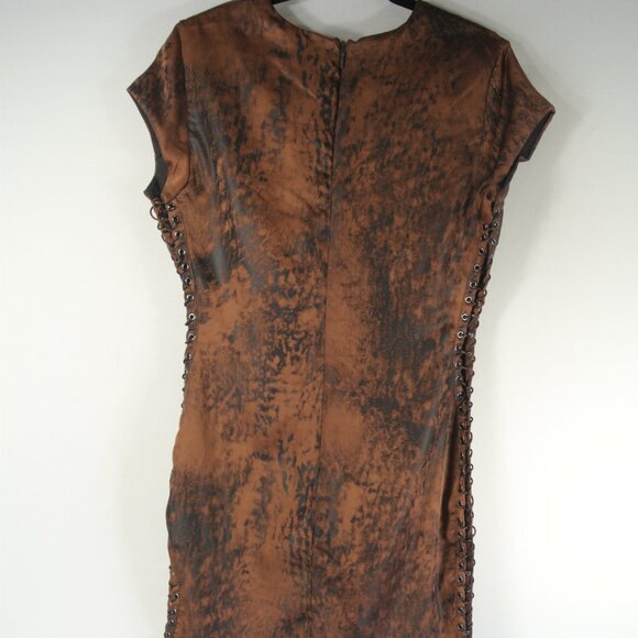 NEW House of CB 'Daphne' Antique Copper Lace up Mini Dress Size S #2016 - Picture 5 of 10